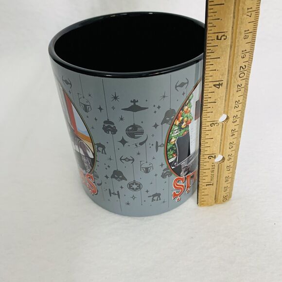 Star Wars Coffee Mug Adult 20 oz Darth Vader Merry Sithmas Gray Black Ceramic - Picture 5 of 7